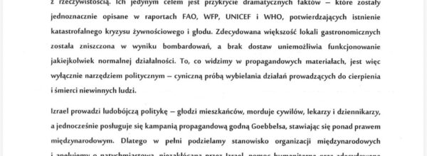 Oświadczenie Ambasady Państwa Palestyny ws. izraelskiej kampanii medialnej
